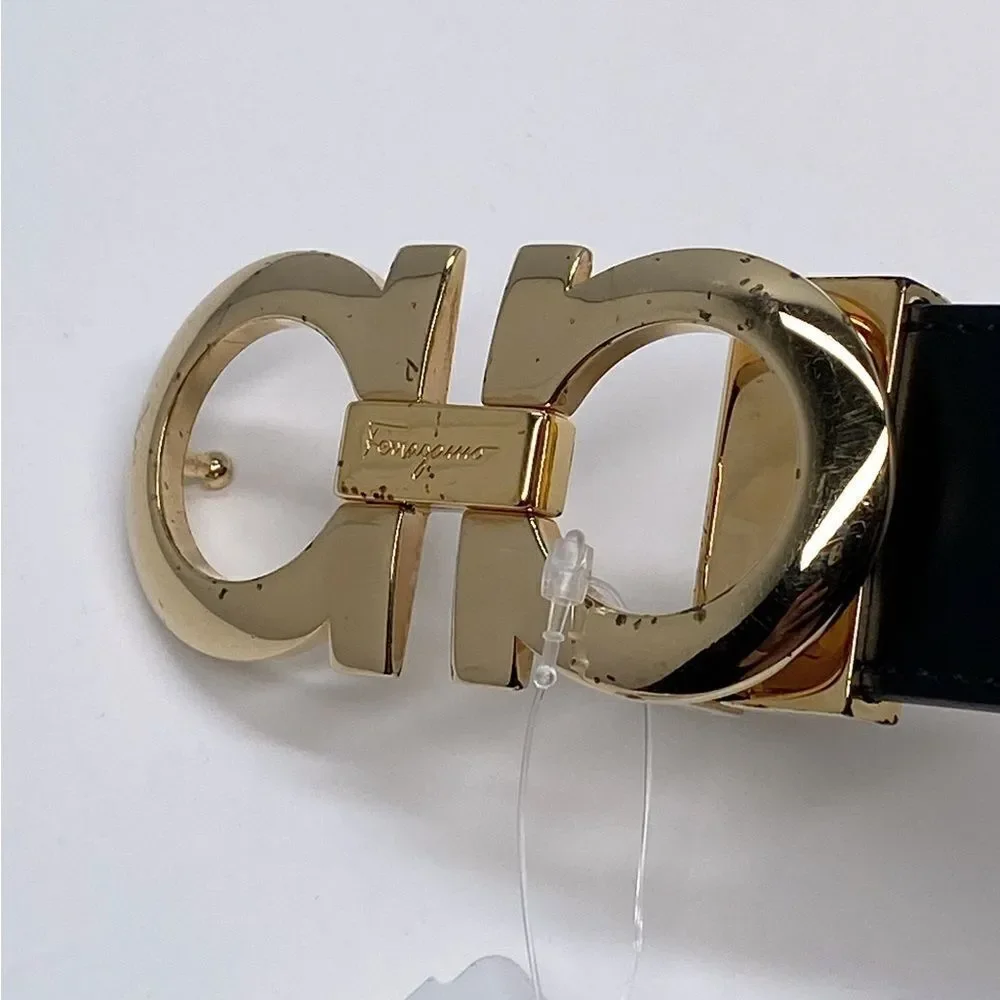 Ferragamo Reversible Adjustable Double-Gancini Leather Belt size 46 - Picture 6 of 8